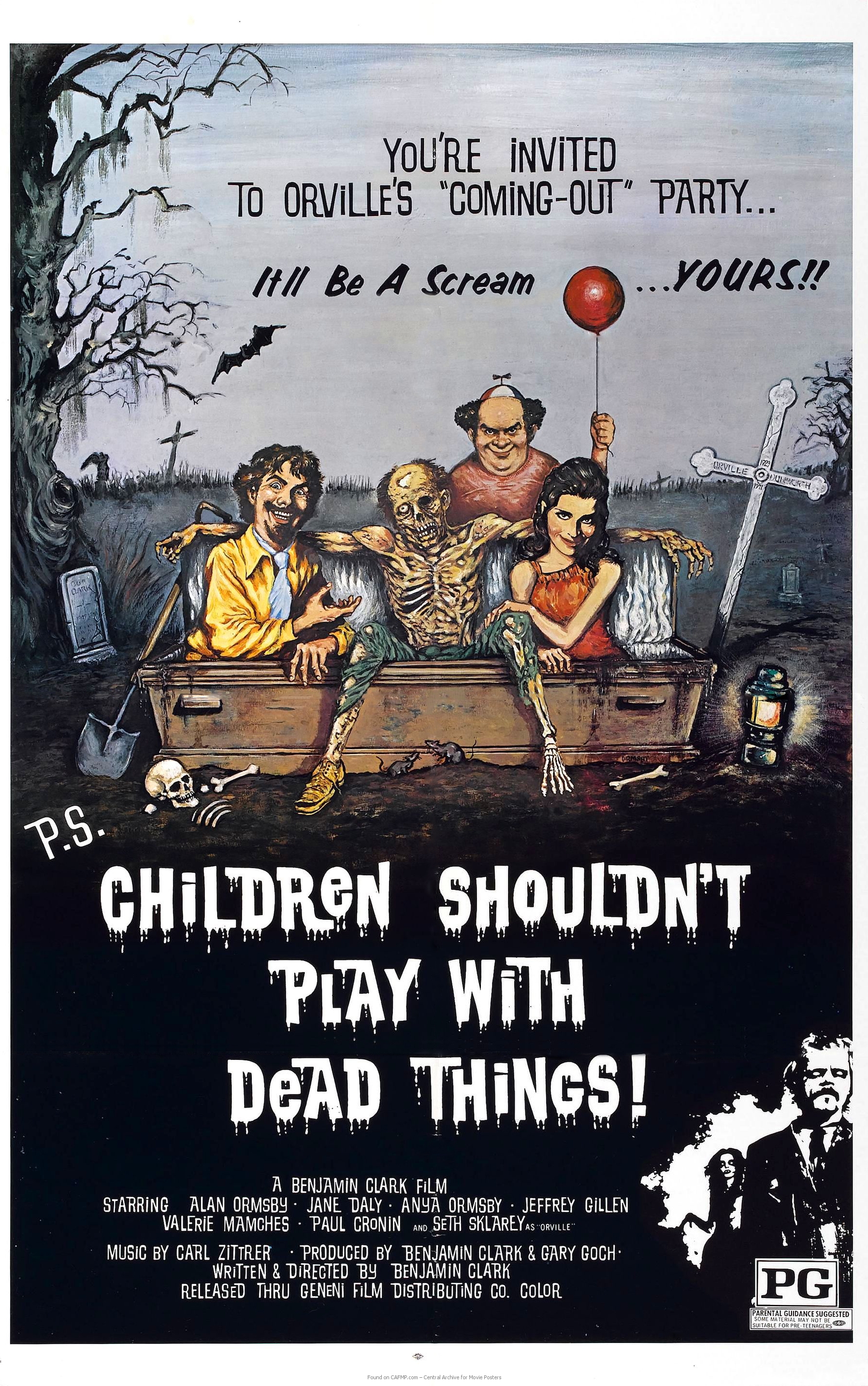 Children Shouldn't Play With Dead Things Movie Poster 1 Sheet 1972 Horror